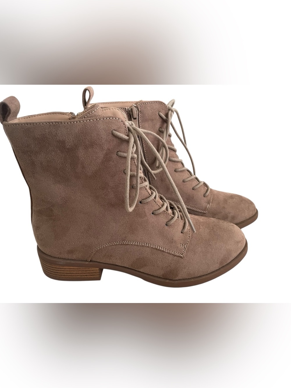 Journee Collection Women's Faux Suede Lace-Up Combat Boots Size 9 NWOT